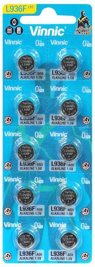 Vinnic AG9/L936F Alkaline Watch Battery LR45 1.5V 1pcs