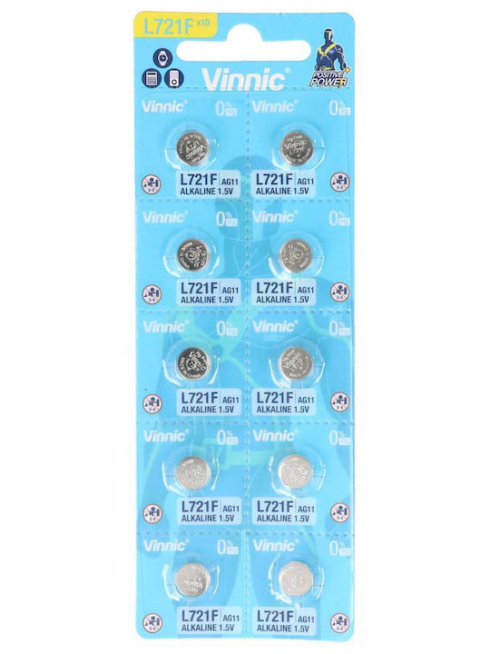 Vinnic Ag11 Alkaline Watch Battery LR58 1.5V 1pcs