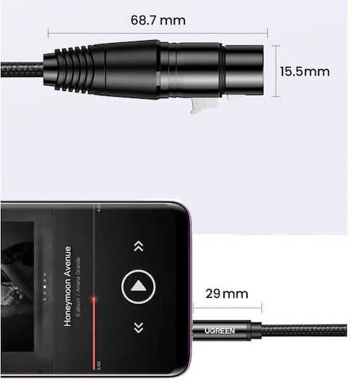 Ugreen AV131 XLR female to 3.5mm male 2m Cable (20244)