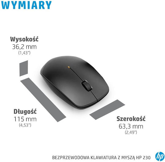 HP 230 Wireless Keyboard & Mouse Set International English White