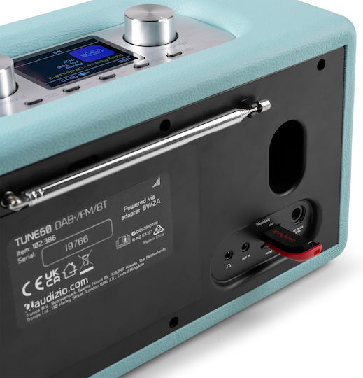 Audizio TUNE60 Retro Επιτραπέζιο Ραδιόφωνο Μπαταρίας DAB+ με Bluetooth και USB Μπλε