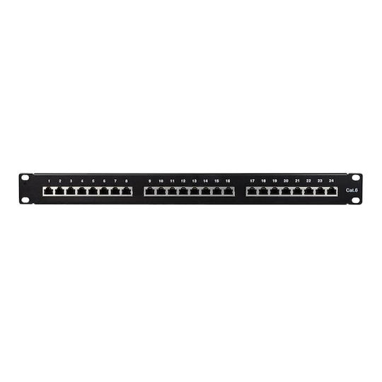 LogiLink Patch Panel Shielded για Rack 1U 19" 24 Θυρών cat6 Μαύρο