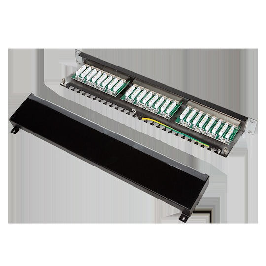 LogiLink Patch Panel Shielded για Rack 1U 19" 24 Θυρών cat6 Μαύρο
