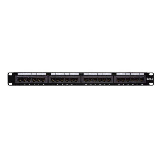 LogiLink Patch Panel Unshielded για Rack 1U 19" 24 Θυρών cat6 Μαύρο