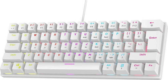 Rampage PLOWERK60 Gaming Mechanische Tastatur Tenkeyless mit Benutzerdefiniert Blau Schaltern und RGB-Beleuchtung (Englisch US) Weiß