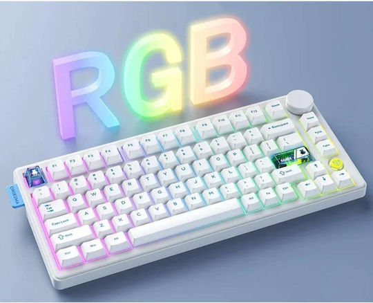 Onikuma MT706 Gaming Tastatur Tenkeyless mit RGB-Beleuchtung (Englisch US) Weiß