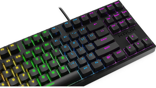 Krux Atax RGB Gaming Tastatură Mecanică Tenkeyless cu Outemu Brown comutatoare și iluminare RGB (Engleză US)
