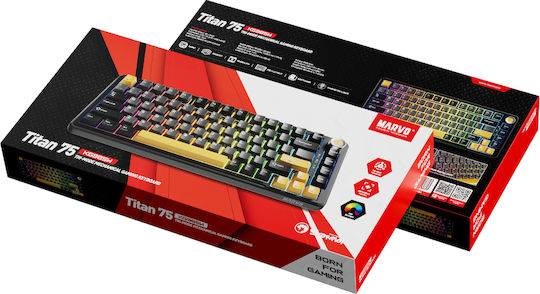 Marvo Titan 75 Ασύρματο Gaming Μηχανικό Πληκτρολόγιο 75% με RGB φωτισμό (Αγγλικό US)
