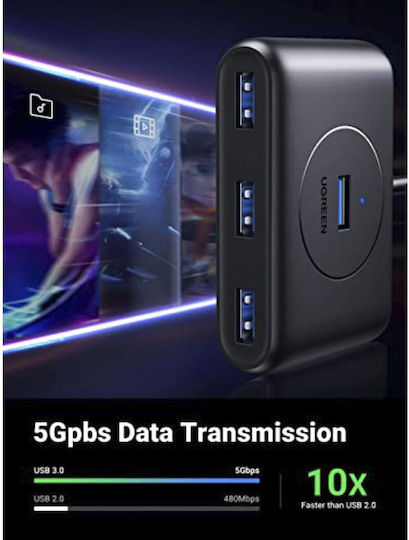 Ugreen CR113 Hub 4 Porturi USB 3.0 cu Conectare USB-A