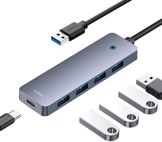 Baseus 5 Port USB 3.0 Hub with USB-A Connection Gray