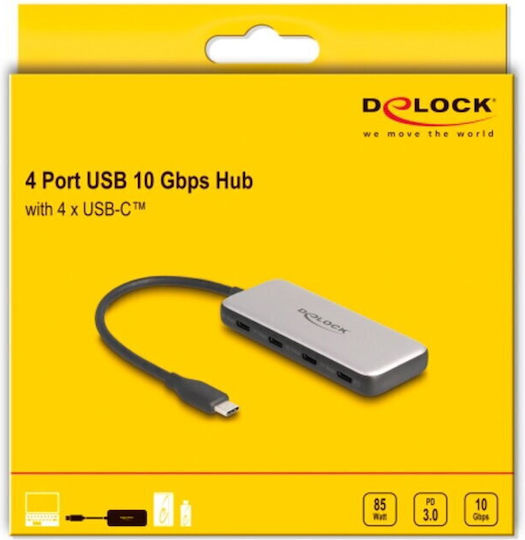 DeLock USB Хъб 10 Порта USB 3.2 с Връзка USB-A
