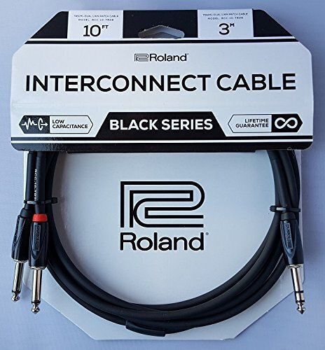 Roland Кабел 6,3 мм мъжки - 2x 6,3 мм мъжки 3м Черен (RCC-10-TR28)