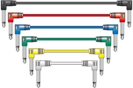 Chord PATCH100CL Cable 6.3mm male - 6.3mm male 1m Multicolour 6pcs (190.225UK)