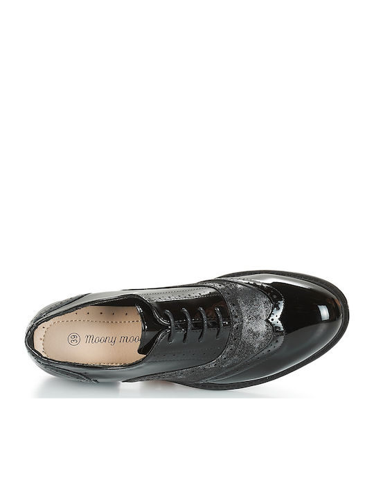 Jassessa Γυναικεία Oxfords σε Μαύρο Χρώμα