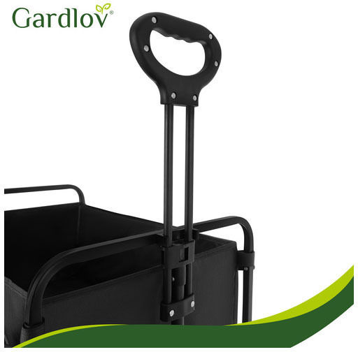 Foldable Garden Cart Metallic Four-Wheeled 90l 70.5x46x47cm