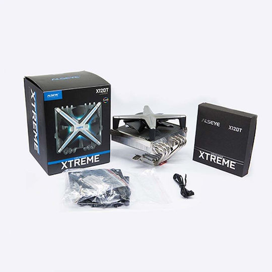Alseye X120T Cooler Procesor pentru Socket /A/M/4/ / /1/2/0/0/ /1/1/5/x/ / cu RGB Iluminare Argintiu