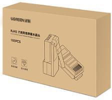 Ugreen NW110 Ștecher RJ-45 masculin Cat5e 100buc Transparent (22667)