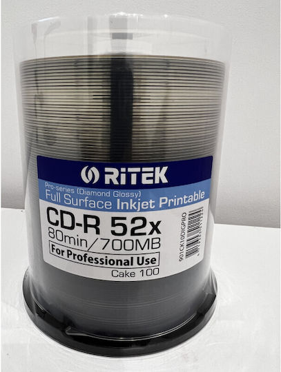 Traxdata Εγγράψιμα CD-R 52x 700MB Cake Box 100τμχ