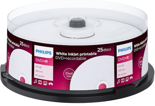 Philips Beschreibbare DVD+R 8x Doppelschicht 8.5GB Kuchenbox 25Stück