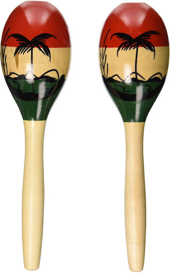 Latin Percussion Μαράκες Maracas CP Wood CP287 Ζεύγος σε Πολύχρωμο Χρώμα