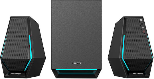 Edifier G1500 Max Ηχεία Υπολογιστή 2.1 με RGB Φωτισμό και Bluetooth Ισχύος 30W σε Μαύρο Χρώμα