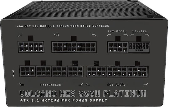 Modecom Volcano Hex 850W Schwarz Computer-Netzteil Vollständig modular 80 Plus Platin