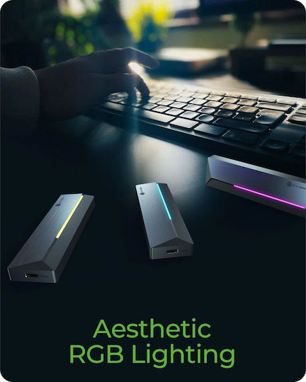 Icy Dock Θήκη για Σκληρό Δίσκο M.2 SATA III NVME με σύνδεση SATA σε Γκρι χρώμα
