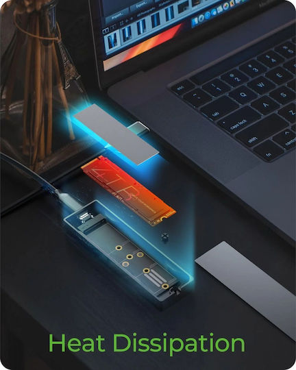 Icy Dock Θήκη για Σκληρό Δίσκο M.2 SATA III NVME με σύνδεση SATA σε Γκρι χρώμα