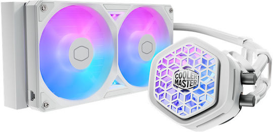 CoolerMaster ML 360 Atmos II VRM Water Cooling System AIO CPU with 3 120mm Fans and ARGB Lighting White