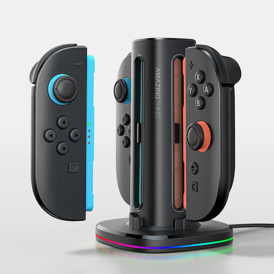 AmazingThing Βάση Φόρτισης Switch 2 Μαύρη