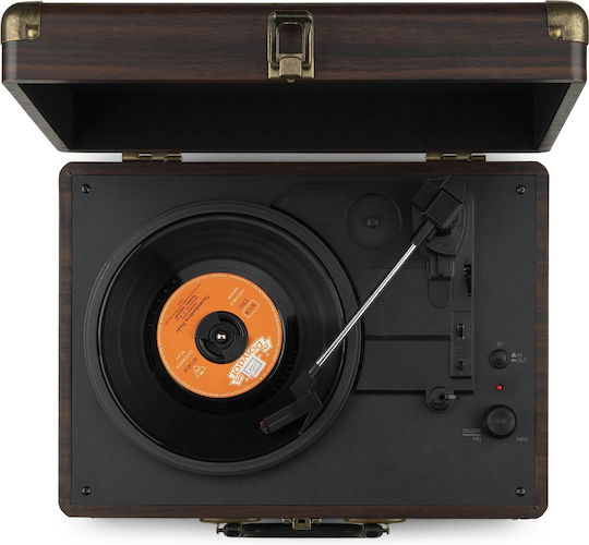 Audizio RP116DW Suitcase Turntables with Preamp and Built-in Speakers Brown