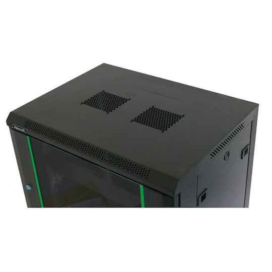 Power On Wandmontiert Rack-Schrank 6U 60x45x36.8cm Schwarz 050183