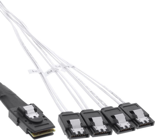 Cablu Inline SFF 8087 SATA X4 0.5m Roșu 27620