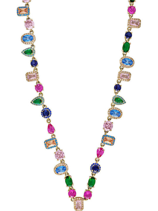 Luxenter Luxenter Schmuckset mit Halskette und Armbänder aus Silber Vergoldet mit Steinen
