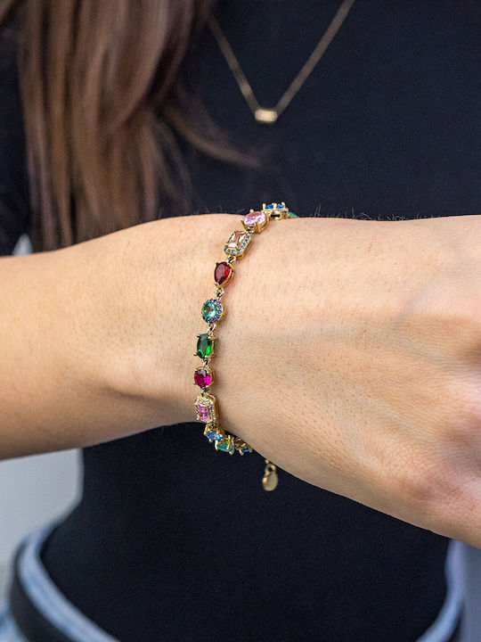 Luxenter Luxenter Schmuckset mit Halskette und Armbänder aus Silber Vergoldet mit Steinen