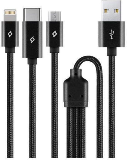 TTEC Alumicable Trio Braided USB to Lightning / Type-C / micro USB 1m Cable (2DK39S)