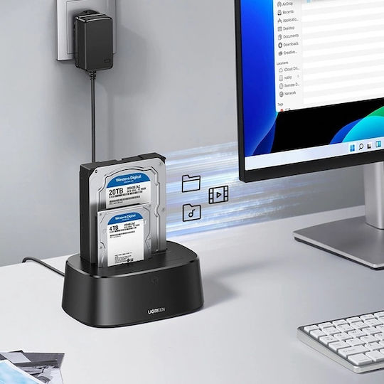 Ugreen Docking Station for 2 Hard Drives SATA 2.5" / 3.5" with Connection USB 3.0 (50857)