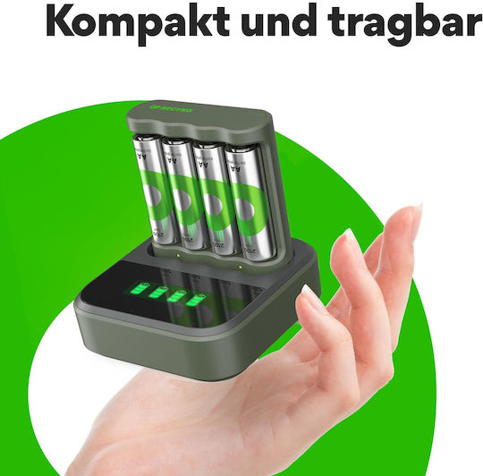 GP Batteries ReCyko B441 Ladegerät 4 Batterien Ni-MH Größe AA