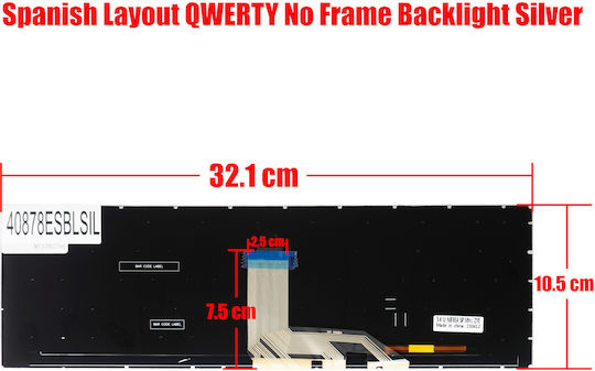 Испанска Клавиатура За Лаптоп Asus Vivobook 15 S533 X513 M513 M5600ia S15 S533ua S533ea M513u M513ua M513ia X513ea X513ep X513eq 90nb0sg4-r31fr0 Es Без Рамка С Подсветка Сребриста Код 40878esblsil