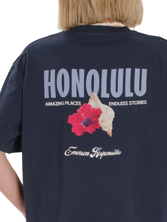 Women's T-shirt Floral Blue