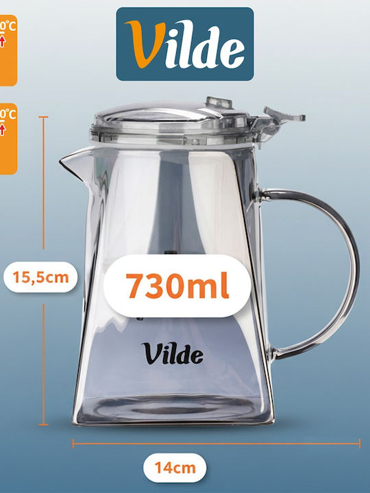 Vilde Teapot with Filter Stainless Steel Transparent 730ml
