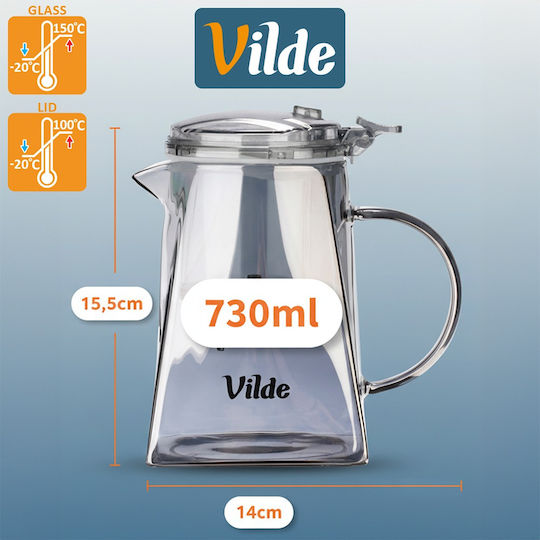 Vilde Τσαγιέρα με Φίλτρο Ανοξείδωτη Διάφανη 730ml