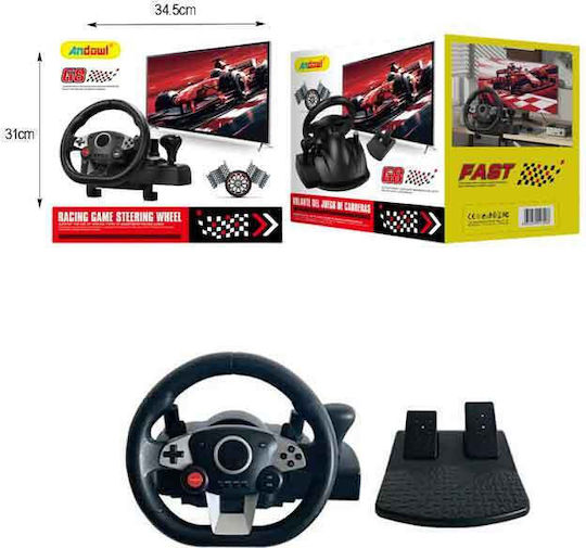 Wheel Τιμονιέρα με Μοχλό Ταχυτήτων και Πετάλια για PC / PS3 / PS4 / Switch / XBOX 360 / XBOX One