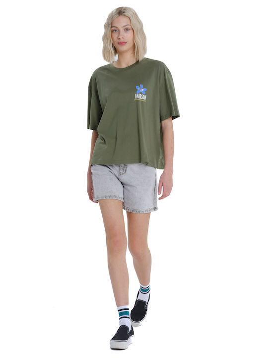 Women's Sports T-shirt Floral Green