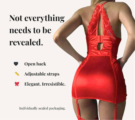 Sexy Intimate Lingerie Push-up Obro Privé Lace Mini Dress Choker Red