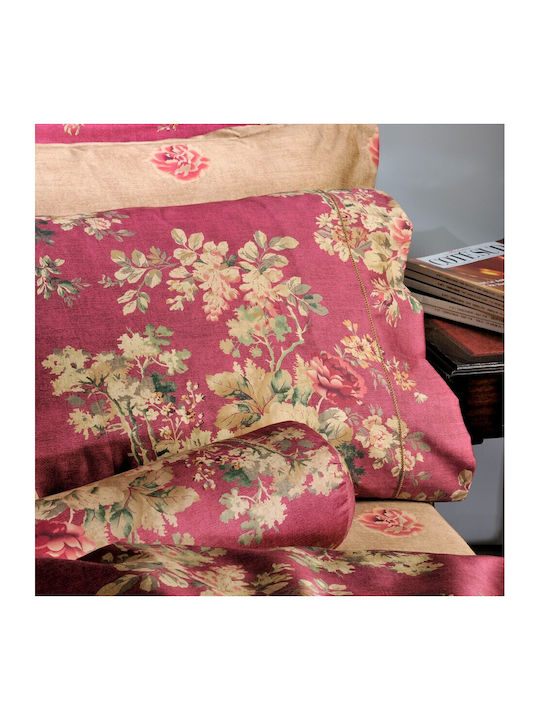 Down Town Home Flower Σετ Σεντόνια King Size 290x280εκ. Καφέ (4τμχ)