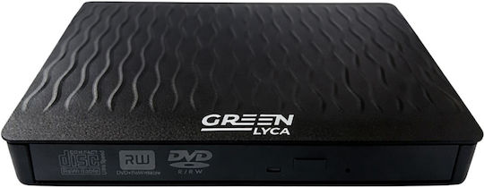 Green Lyca External Usb Dvd Writer Ultra Thin Μαυρο Gl70298