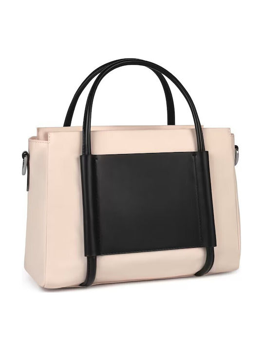 City Damen Schultertasche in Creme
