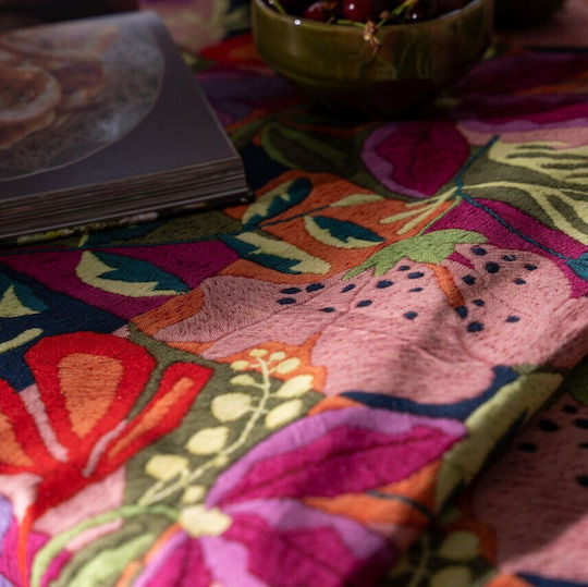 Tessitura Toscana Telerie Cotton Tablecloth Kiriku Green 85x85cm