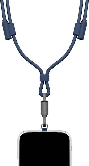 Energea Плетен USB 2.0 Кабел USB-C Мъжки - USB-C 240W Захранване (PD) Син 1.5м